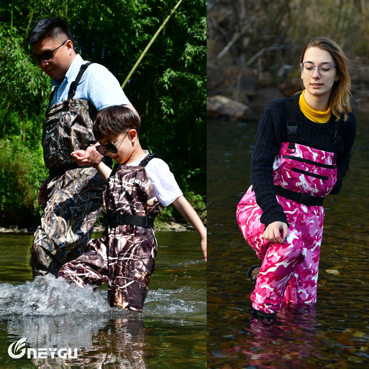 Waterproof Chest Fishing Waders , Breathable Rafting Waders with Stocking  Foot , Hunting Pants for Men,for muddy hiking