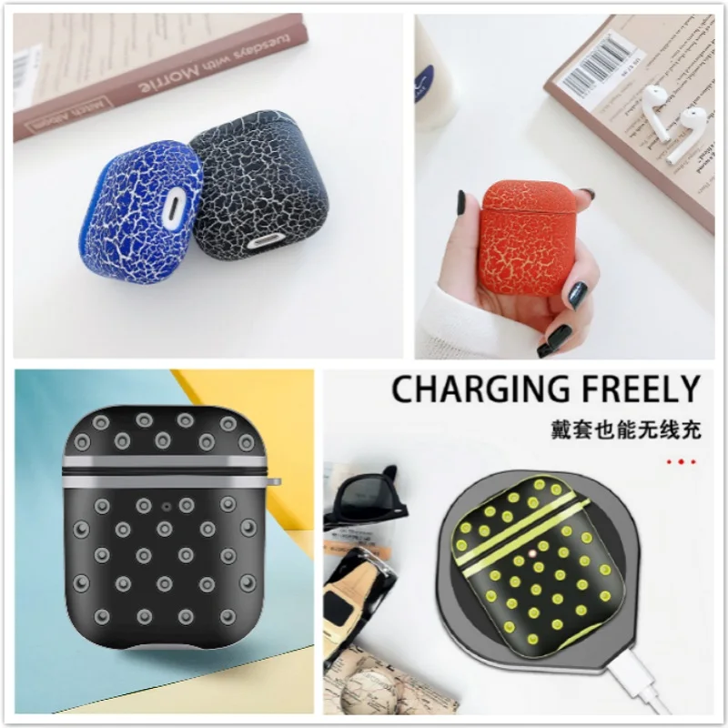 

3D PC Silicone Bluetooth Wireless Earphone Case For airpods 2 Protective Cover Skin Accessories for Apple Airpods Charging Box