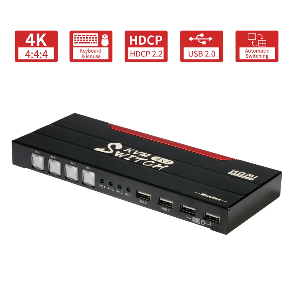 Mirabox 4K@60Hz Work from Home KVM Switcher 4
