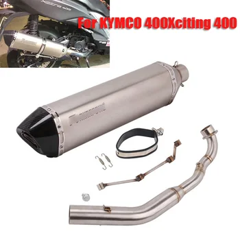 

For KYMCO 400Xciting 400 Motorcycle Exhaust Tip Muffler Middle Connect Link Tube Pipe Slip on 400-Xciting400