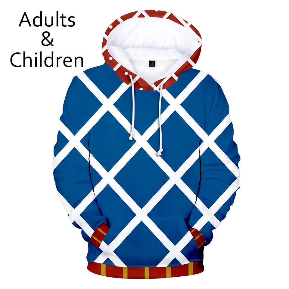 Hot JOJO's fantastic adventure character suit 3D Hoodies men women Hoodie boys girls Blue +white plaid 3D JOJO Kids pullovers Hot JOJO's fantastic adventure character suit 3D Hoodies men women Hoodie boys girls Blue +white plaid 3D JOJO Kids pullovers
