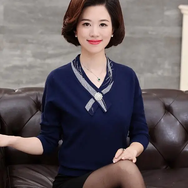 2020 New Spring Sweater For Women Long Sleeve Sexy V Neck Pullovers Knitwear Solid Lady's DC163 | Женская одежда