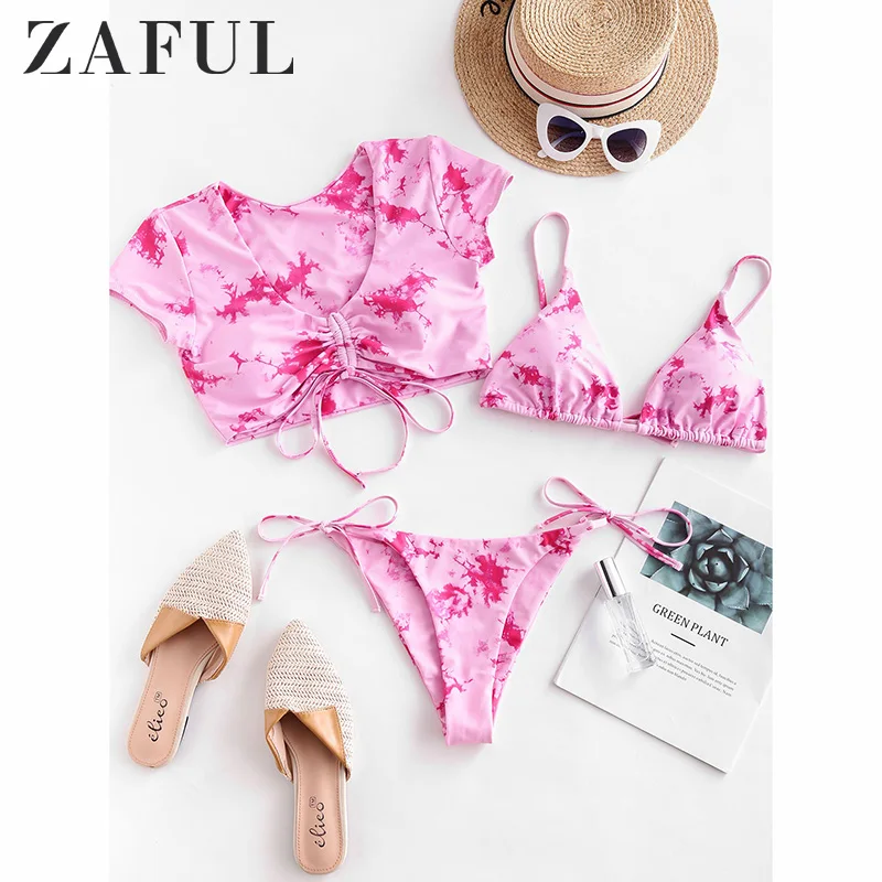 \ "ZAFUL «вареный» подчеркивающей галстук-бабочка 3 предмета купальный костюм