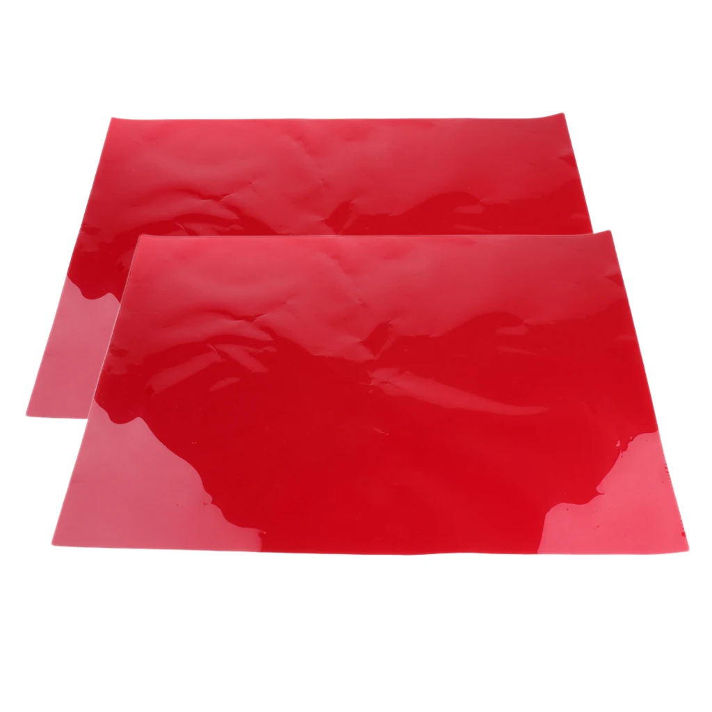 2x Color Correction Gel Filter Overlays Transparency Color Film Plastic Sheets Gel Lighting Filters Deep Red