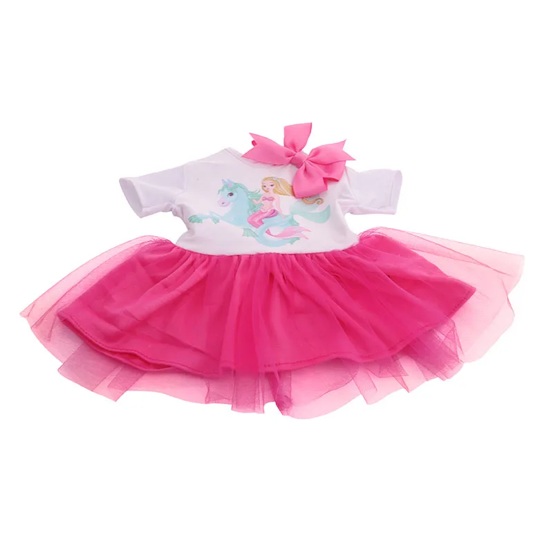 LUCKDOLL/платье с цветочным рисунком и животным узором, подходит для 18 дюймов, американский 43 см, Детская кукла, одежда, аксессуары, GirlsToys, поколение, рождественский подарок - Цвет: N1732