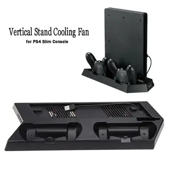 

Mutilfunction Gaming Vertical Stand Cooling Fan Cooler with Dual Charging Dock Station for PS4 Slim/PlayStation 4 slim Console