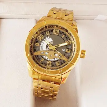 

Fossil Men's Date Display Mechanical Watch Luxury Hollow Dial Stainless Steel Strap Wrist Watch Clock Montre homme 2020