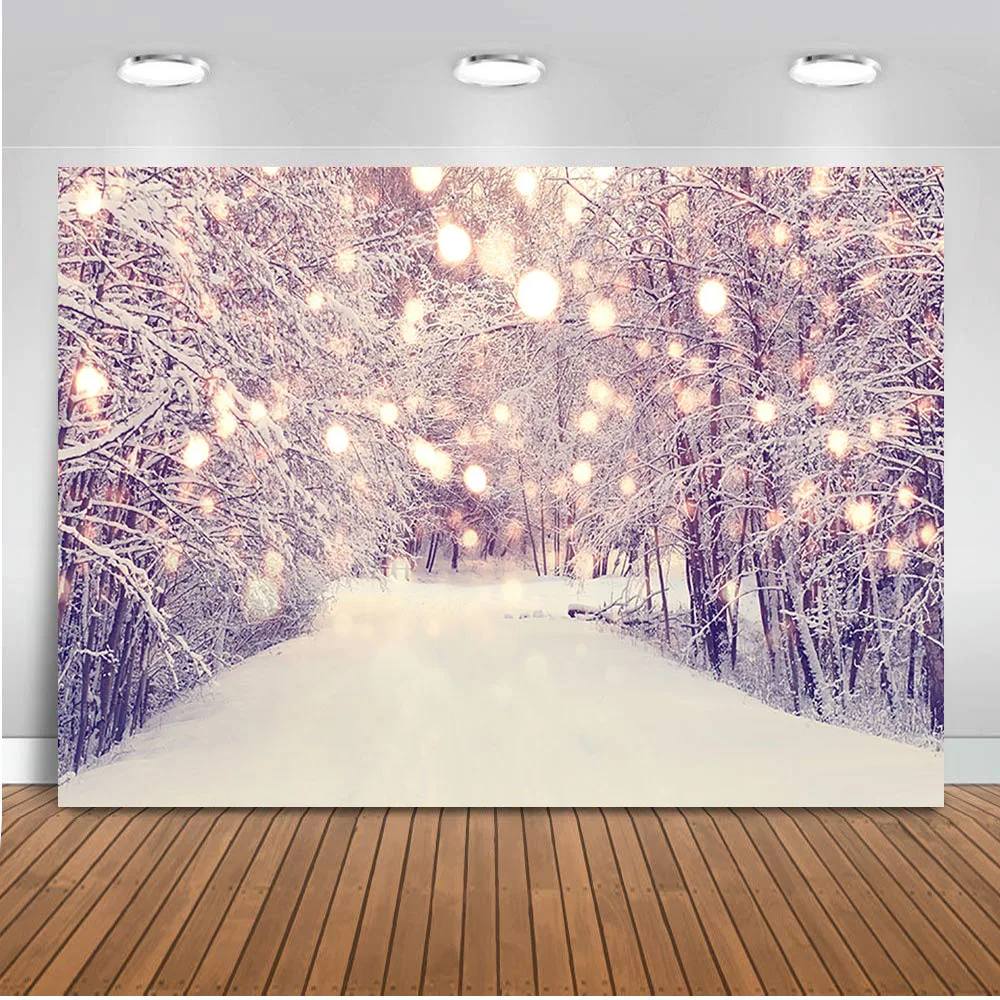 

Winter backdrop for Photography White Snow Photocall Glitter Bokeh Background for Photo Studio Portrait Photobooth Porp