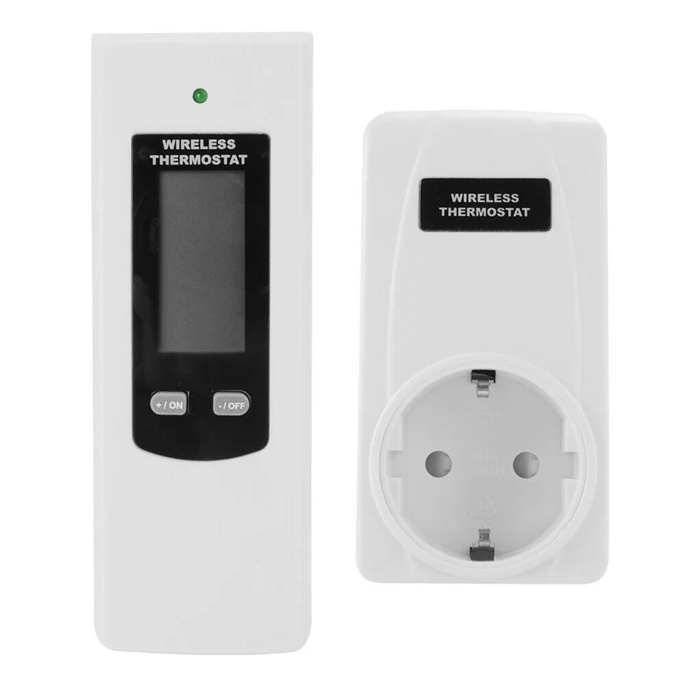 Wireless Thermostat RF Plug Digital Infrared Heating Temperature Sensor Controller L9#2