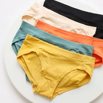 

Woman Panties Soft Panties Low-rise Elastic Traceless Women Underwear Comfort Breathable Antibacterial Candy Color Panties Women