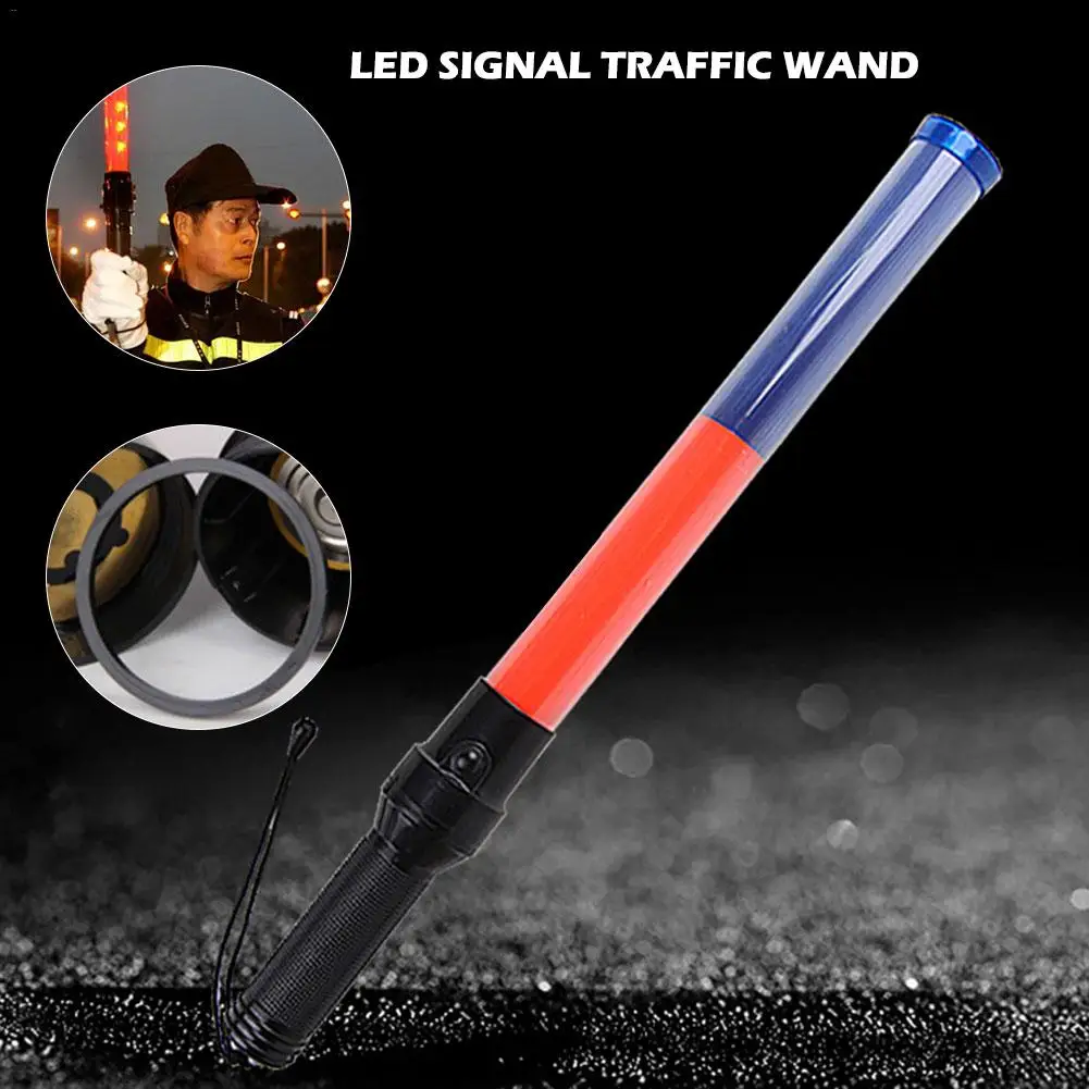 

LED Traffic Safety Flashlight Night Work Safety Signal Baton Battery Support Red Baton Light Hiking Emergency Flash Dropshipping