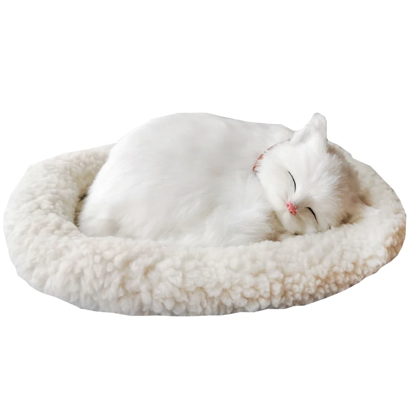 Cat Doll Breathing Cat Simulation Cat Plush Toy Static Model Cute Doll Kitten Animal Decoration