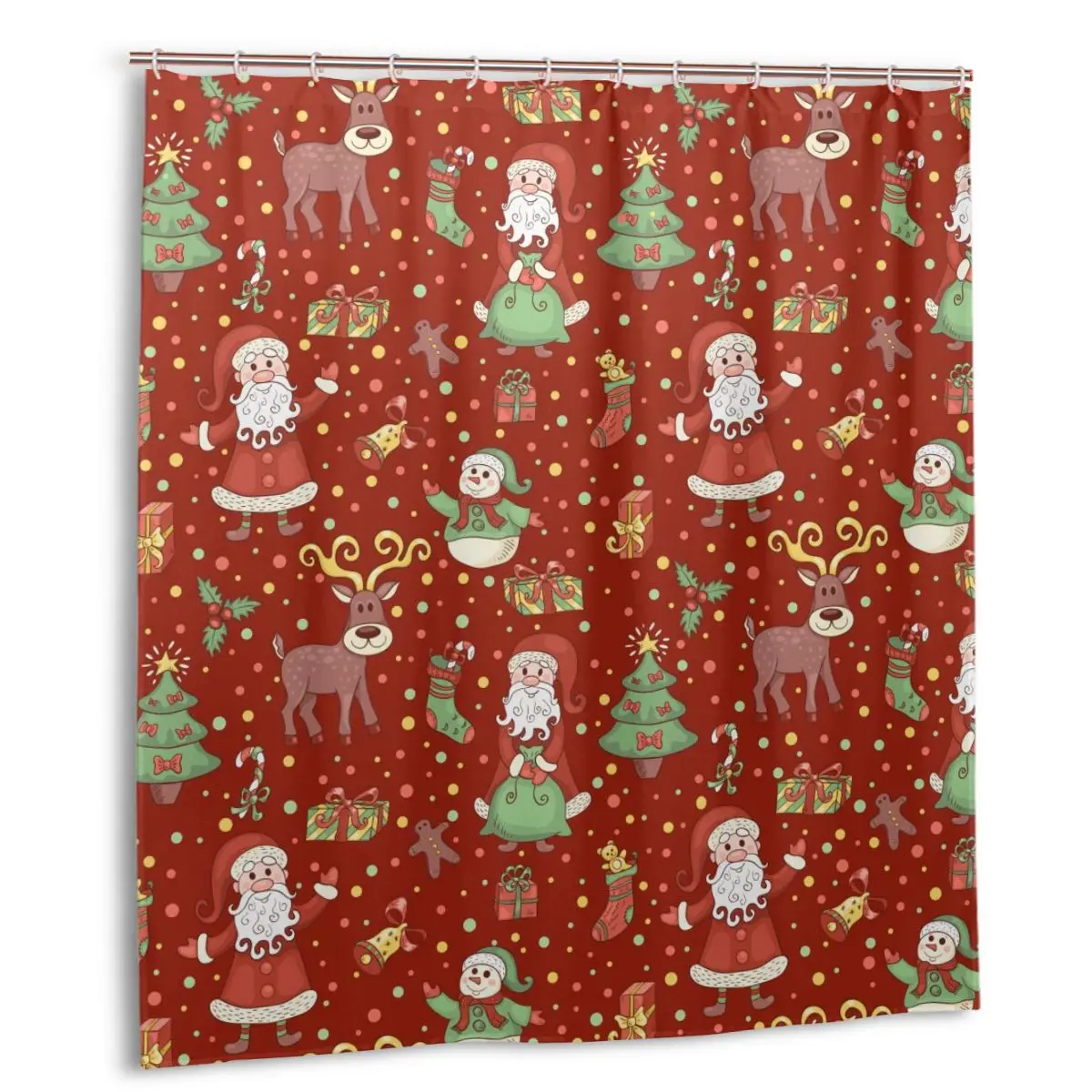 

Darmian Christmas Pattern Plastic Shower Curtain 66x72 In Customized Decorative Waterproof Polyester Bathroom Curtain