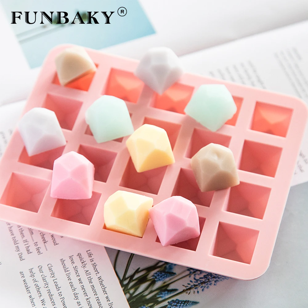 FUNBAKY 20 полости Алмазная форма формы для льда DIY Мороженое производитель десерт Силиконовые формы толстые