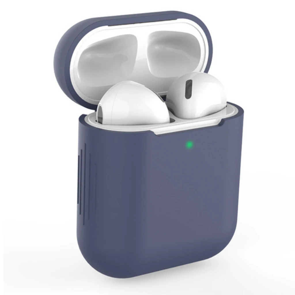 Deep blue Для AirPods ТПУ силиконовый Bluetooth беспроводной чехол для наушников Защитный чехол Аксессуары для Apple Airpods зарядная коробка - Цвет: Deep blue