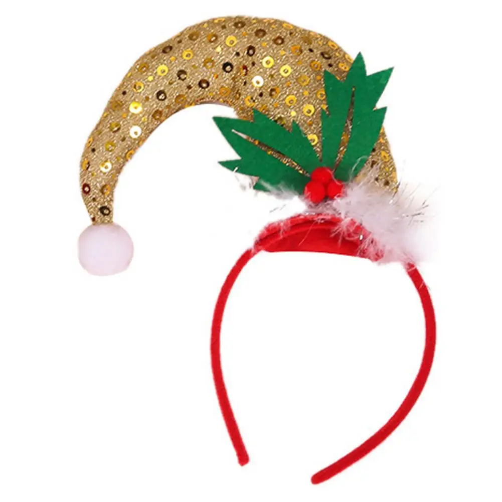 Рождественская новая оголовье Стерео перо круглые блики изогнутая шапка украшения для рождественской вечеринки
