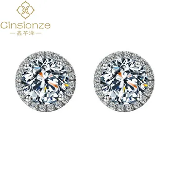

Cinsionze Moissanite D Color Earrings Sterling Silver Platinum Plated Earrings Trendy Earrings for Women 2020