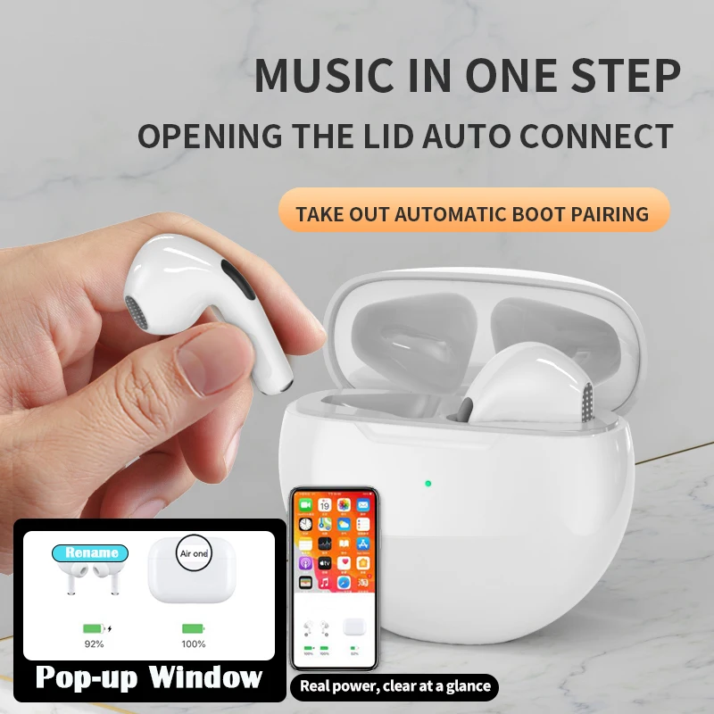 TWS Pro Wireless Headphones Bluetooth Earphone Sports Gaming Waterproof Earbuds Telephone Headset Phone for Xiaomi Huawei iPhone