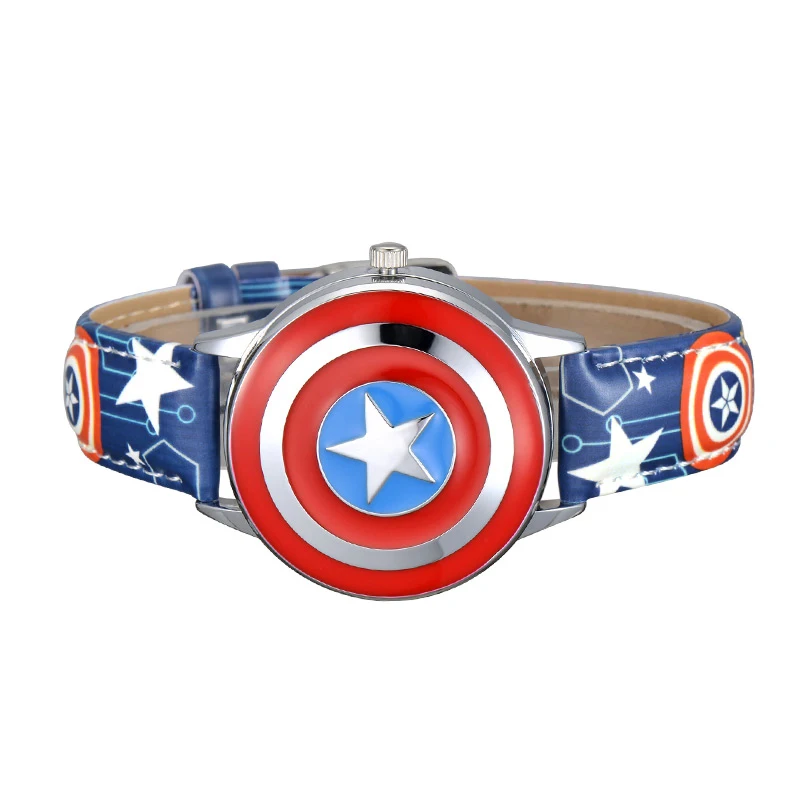 Водонепроницаемые Детские Кварцевые часы Marvel Avengers из искусственной кожи с