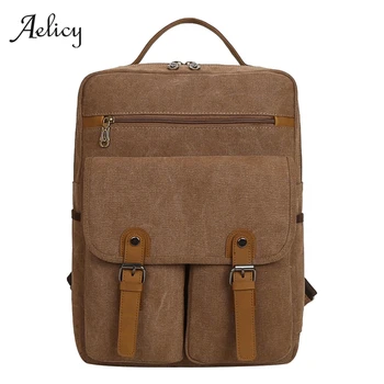 

Aelicy 2019 New Vintage Man's Canvas Backpack Travel Schoolbag Male Backpack Men Large Capacity Rucksack Shoulder School Bags
