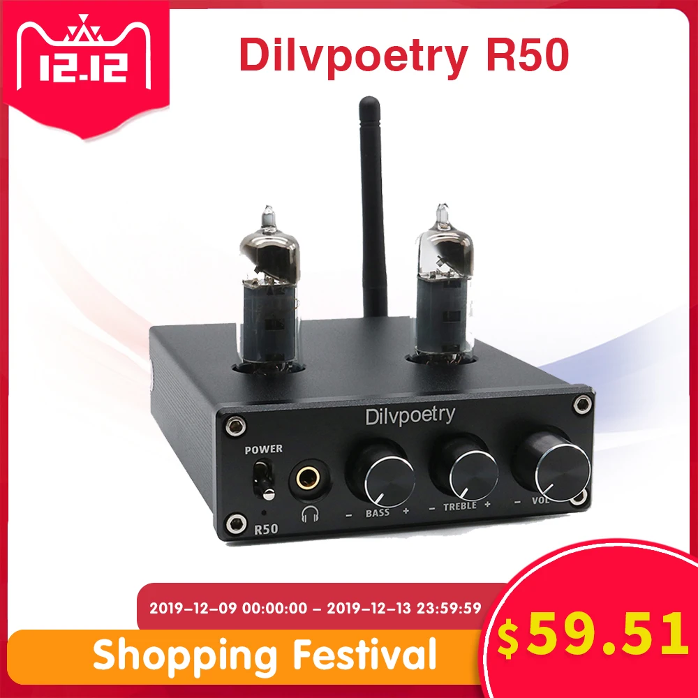 Dilvpoetry R50 HiFi мини TPA3116D2 трубка, усилитель мощности стерео усилитель для наушников Bluetooth усилитель 50 Вт* 2 2,0 домашний усилитель