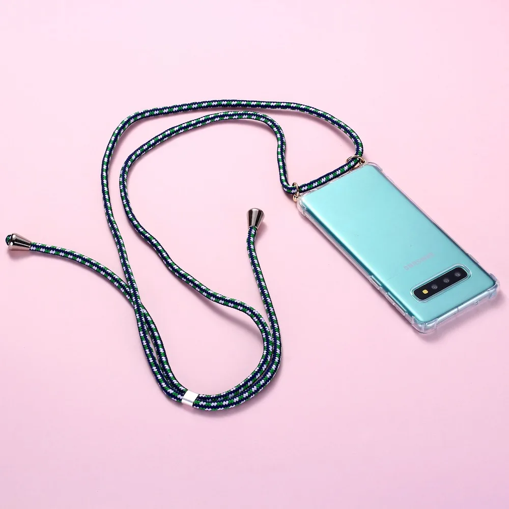 Ремень шнур цепи лента для телефона шнурок для ожерелья мобильный чехол для телефона для переноски для того, чтобы повесить для SAMSUNG S8 S9 S10 Note9 A50 A70 A7 A8 A9 - Цвет: Green