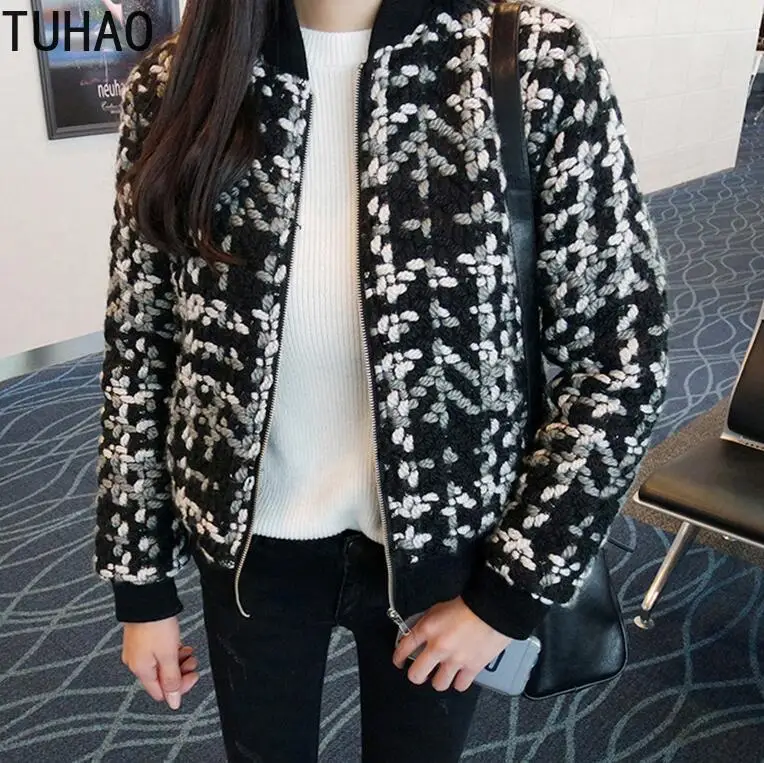 

TUHAO 2019 OFFICE Lady Winbreaker Jacket Cool-Female Printed Thick Baseball-Jackets Women Street-Style Warm Zippered Coat HC174