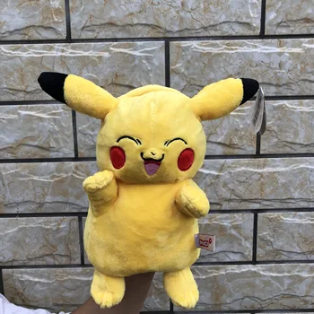 

30cm quality Anime Pikachu Hand puppets Plush Toys Collection Pikachu Plush Doll Toys For kids toys Christmas Gift
