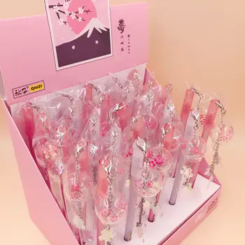 

25pcs/lot sakura Cherry blossom flower lantern pendant gel ink pens water pen creative wedding birthday party promotion gift