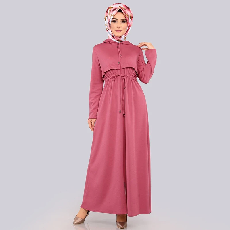 WEPBEL модное женское мусульманское платье Slim Fit с капюшоном абайя Повседневная