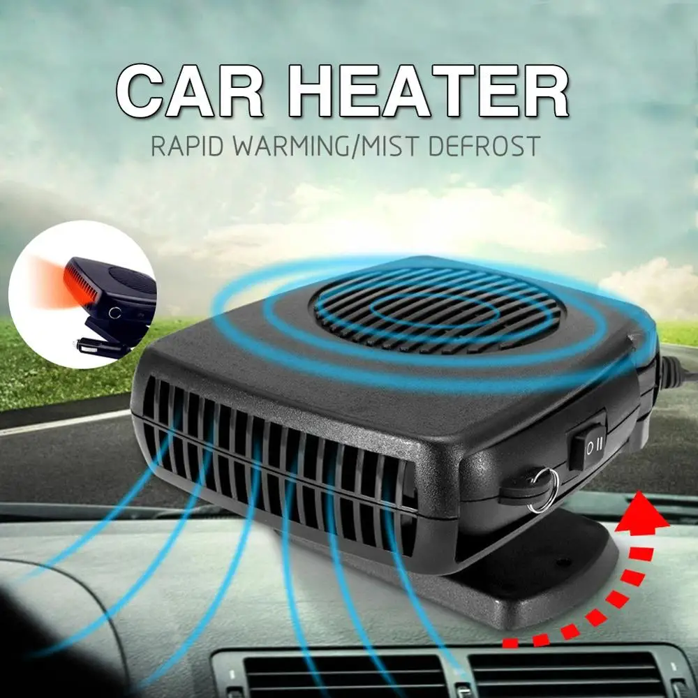Portable Car Vehicle 3-Outlet Dryer Defroster Demister blue--net 12V Car Ceramic Heater Cooling Fan Winter Auto Electronic Windscreen Heater Fan Defroster Demister