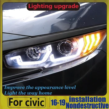 

LED turning light For Honda for Civic 10 Gernation Headlights Assembly 2016 2017 Year Front Light