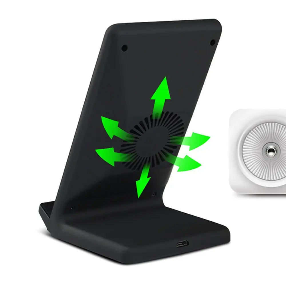 10 Вт QI Беспроводное зарядное устройство с охлаждающим вентилятором для iPhone 11 XS Max XR 8 samsung S10 Xiaomi Mix 2s Беспроводная зарядная док-станция Подставка