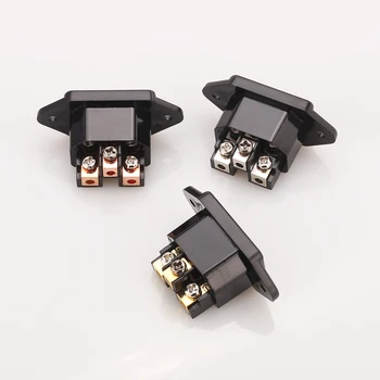 

2pcs rhodium plated IEC inlet Mains Power Inlet Socket Male Panel Entry Plug HiFi