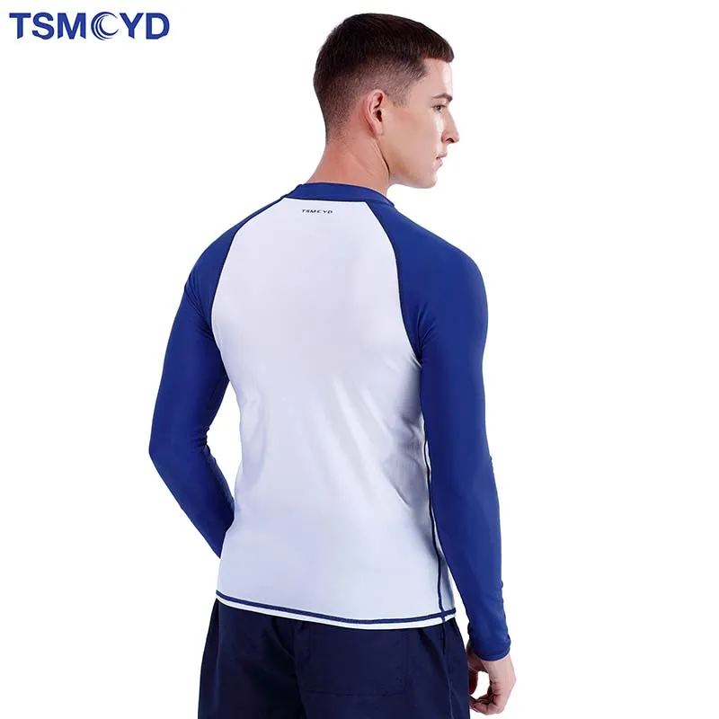 4XL UPF 50+ Men Rash Guards Beach Long Sleeves Surfing Swimming Top Shirts Water Sports Gym Wetsuits Quick-Drying Suit