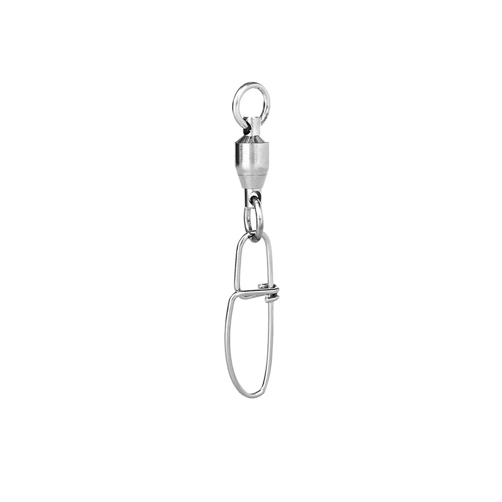 

20pcs Accessories Rolling Swivel Connector Stainless Steel Tackle Snap Durable High Speed Rotate Flexibly Useful Fishing Bearing