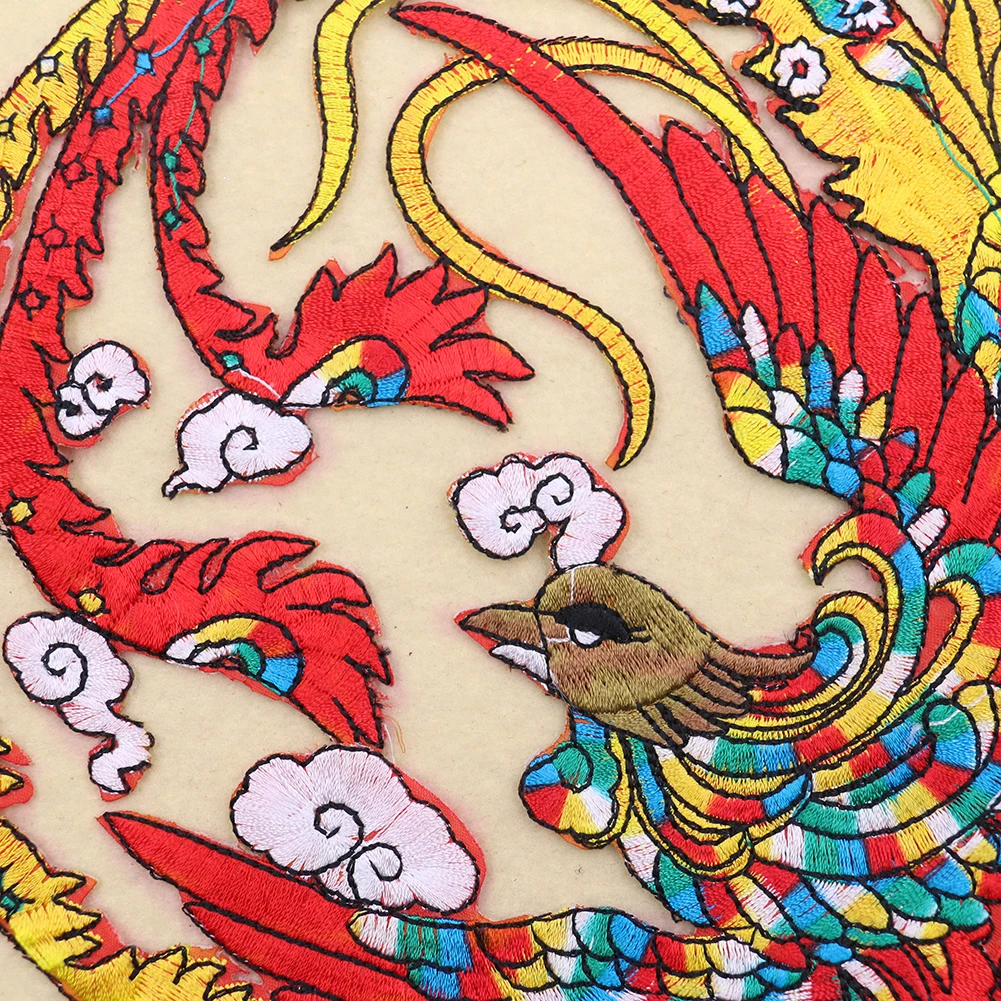Большой нашивка Phoenix Высококачественная вышитая аппликация железная для одежды