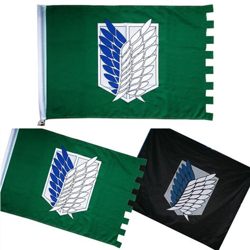 96x60cm Anime Attack On Titan Banner Flag Wall Hanging Ktv School Bar Home School Cosplay Party Decoration Gift Banners Streamers Confetti Aliexpress