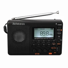 Retekess V115 FM/AM/SW радио приемник бас звук MP3 плеер REC рекордер портативное радио с таймером сна TF карта портативный карманный
