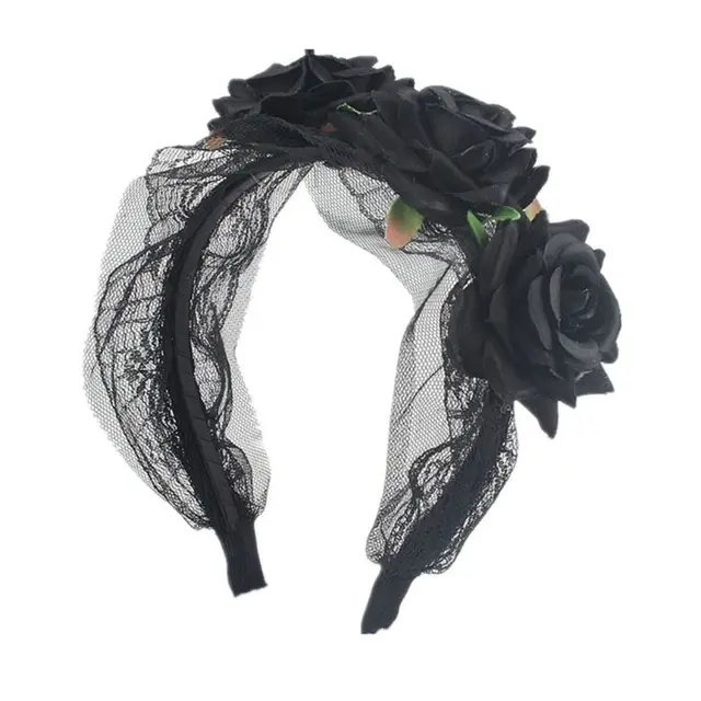 Mädchen Simulation bunte Rose Blume Haarband elastische Dekor Outdoor-Reise I3V6