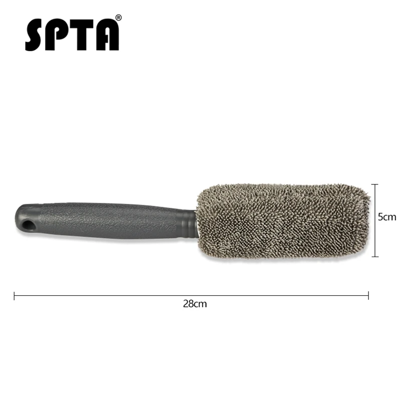 SPTA, мягкая щетка из кораллового флиса, инструменты для красоты автомобиля, щетка для чистки колес и ступиц, удаляющая пыль, портативные чистящие щетки