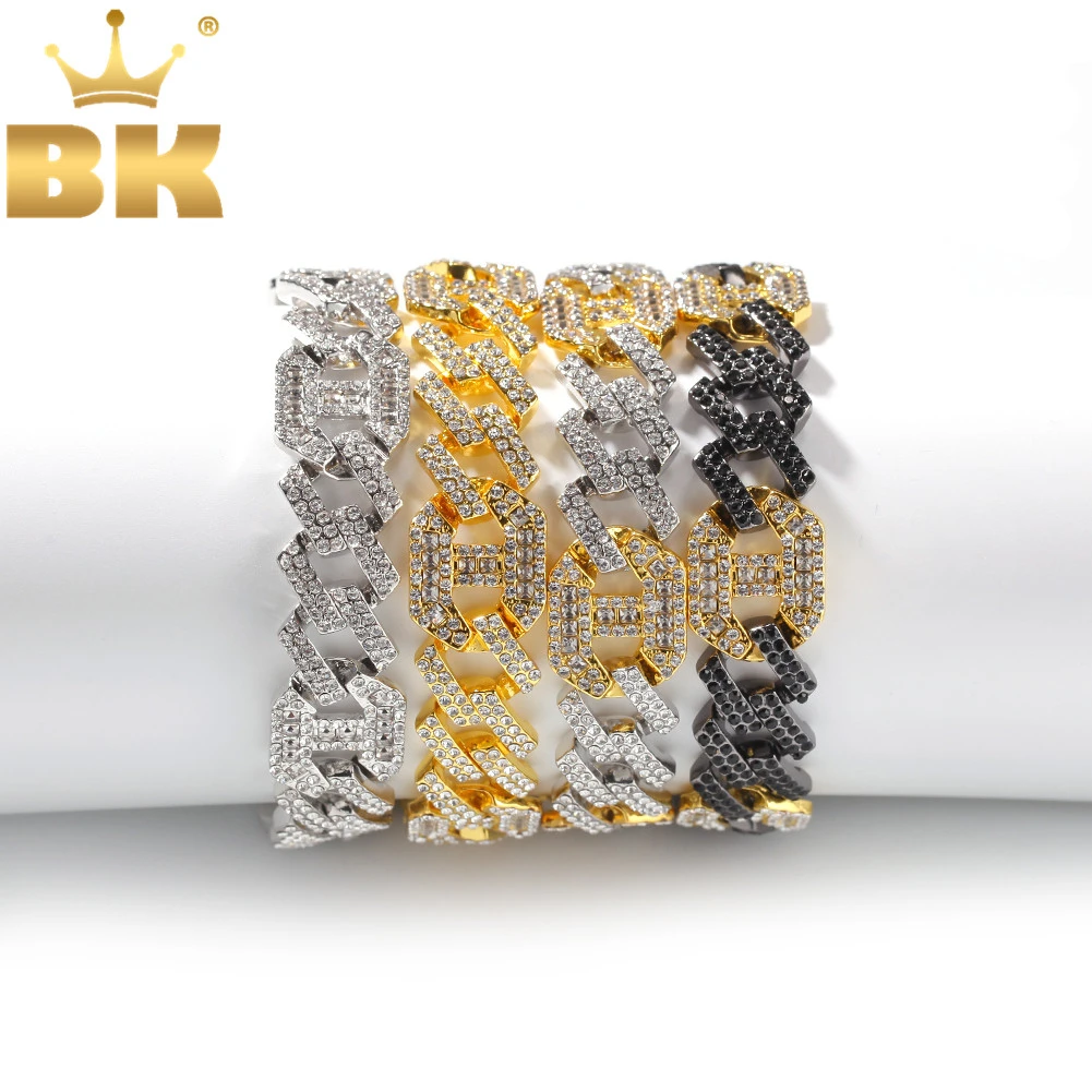 Браслет BLING KING унисекс 17 мм многоцветные ювелирные украшения в стиле хип-хоп
