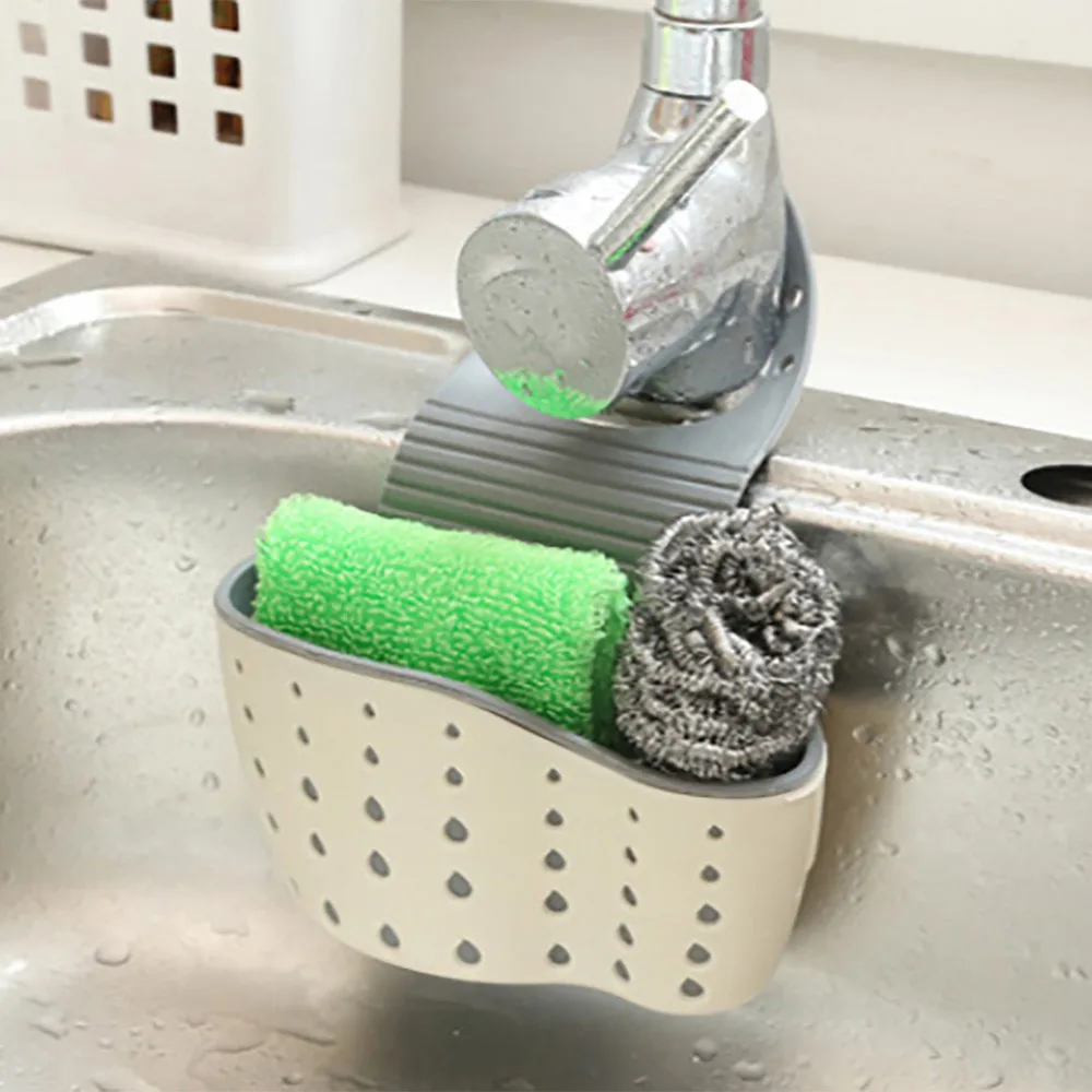 Sink Rack Soap Sponge Drain Rack Bath Holder Kitchen Storage Suction Cup Kitchen Organizer Sink Kitchen Accessories Washing