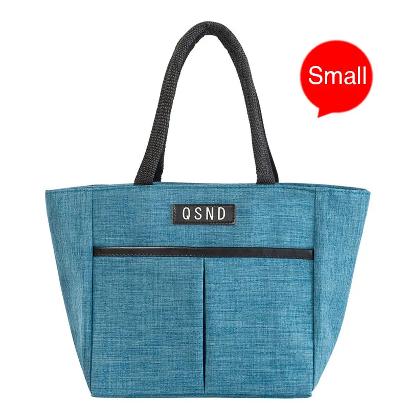 Blue Small Изолированная коробка-сумка для обеда кулер тотализаторов Термосумка Bento мешок ужин контейнер для хранения еды для женщин Работа шоппинг - Цвет: Blue Small