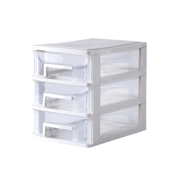 

2 Layers Transparent Desktop Drawer Type Storage Box Plastic Mini Cosmetics Storage Organizer Sundries Holder (Black and Transpa