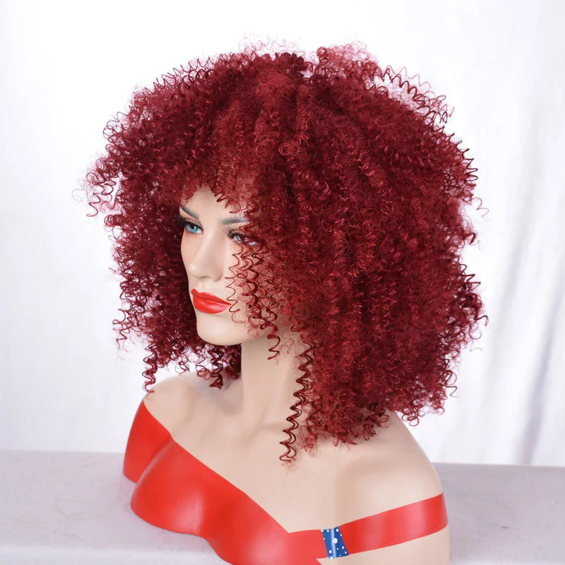 MSIWIGS короткий женский коричневый афро кудрявый парик синтетические волосы красная Парфюмерия феминино афро-американские женщины
