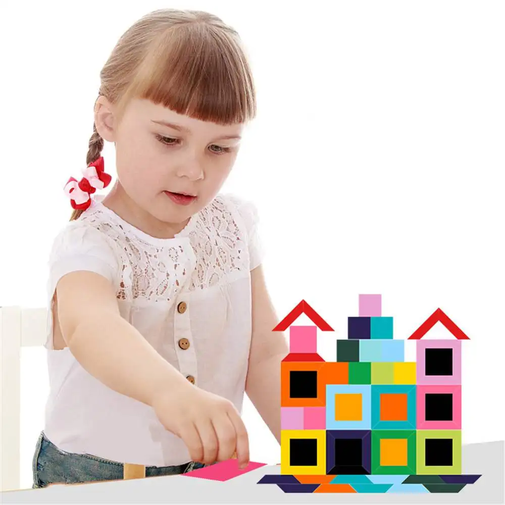 

Colorful Wooden 3D Magnetic Patch Puzzle 0.35 Right Brain Development Training Photographic Memory Attention Educational Toy