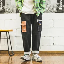 Повседневное карманы тактические брюки Для мужчин Японская уличная одежда в стиле хип брюки карго джоггеры Для мужчин Harajuku шаровары AutumnTrack брюки