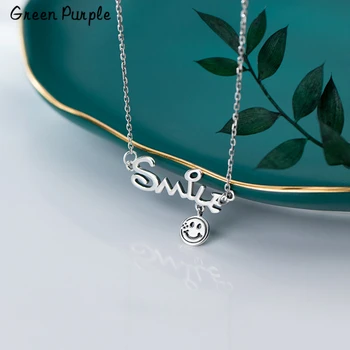 

925 Silver Smile Necklace Minimalism Jewelry Silver Pendants Chocker Boho Kolye Vintage Boho Bijoux Femme Collier Necklace