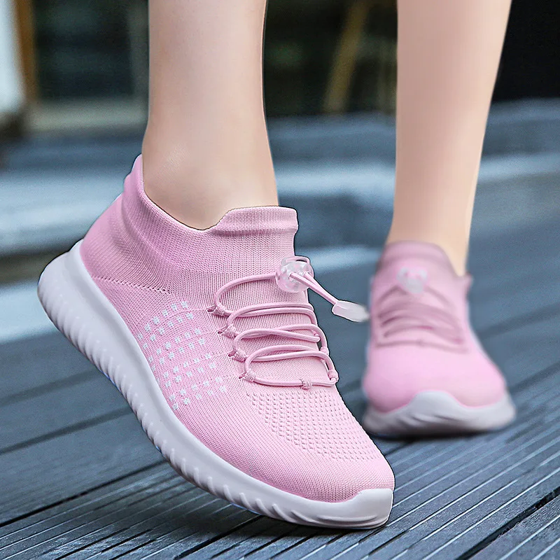 

Summer New Style Mesh Elastic Cloth Loafers Korean-style Harajuku-Style Thick Bottomed WOMEN'S Shoes Hight-top Lightweight Breat